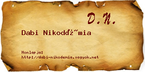 Dabi Nikodémia névjegykártya
